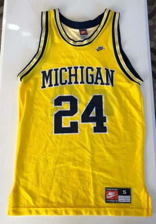 Michigan Wolverines Nike Team Sports Vintage Basketball Jersey Size Small (24)