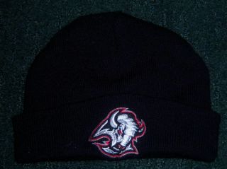 Rare Authentic Vintage Stitched Buffalo Sabres Black Goat Head Winter Hat Jersey