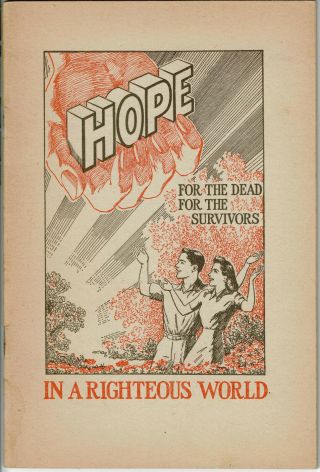 Hope For The Dead Booklet 1942 Rutherford Watchtower Jehovah Origina