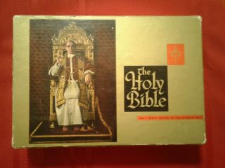 Vintage Holy Trinity Edition Of The Catholic Bible Copyright 1951 Box