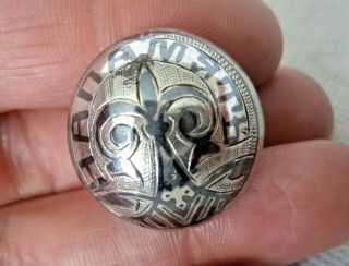 Fine Russian Imperial C1900 Solid Silver Niello Work Button