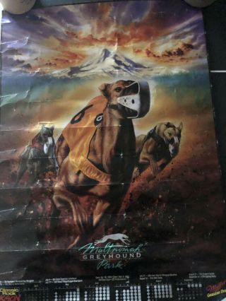 1993 Multnomah Kennel Park Greyhound Racing Derby Poster/cal 14 X 24