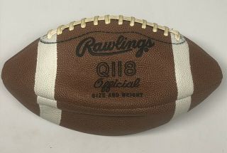 Vintage 80s Rawlings Q118 Official Leather 12 Stitch Long Lace Football Deflated