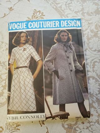 Vogue Couturier Design Dress And Coat Pattern Sybil Connolly 2927 Size 12