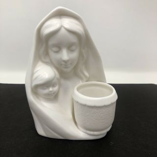 Colonial Candle Japan Mary And Jesus Votive Candle Holder Ceramic