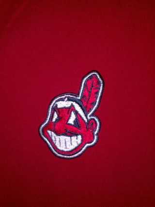MLB Cleveland Indians Baseball Chief Wahoo Logo Antigua Polo Shirt Men ' s XL Red 2
