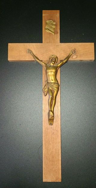 Wooden Wood Jesus Christ Wall Hanging Cross Crucifix Inri 10 Inch Home Blessing