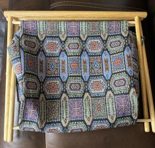 Wooden Folding Knitting Sewing Basket Caddy Sew Knit Crochet