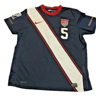 Nike 2010 World Cup Usa Soccer Jersey Shirt Oguchi Onyewu 5 Blue Men 