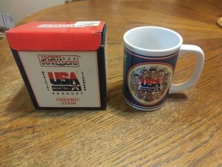 Rare 1992 Barcelona Olympics Team Usa Basketball Dream Team Coffee Mug