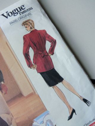 Vtg VOGUE Christian Dior Pairis Couture SUIT Jacket Skirt Pattern 16 2
