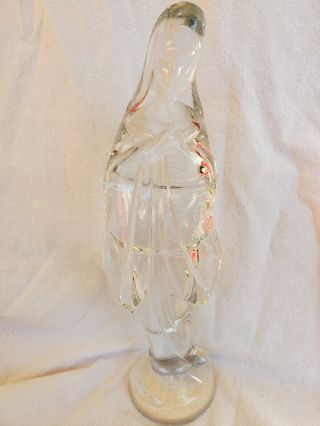 Vintage Fostoria Glass Clear Glass Madonna Virgin Mary Statue Figure