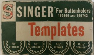 Singer 160668 Sewing Machine Buttonholer Templates For 160506