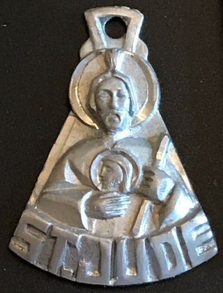 Vintage Catholic St Jude Silver Tone Religious Medal