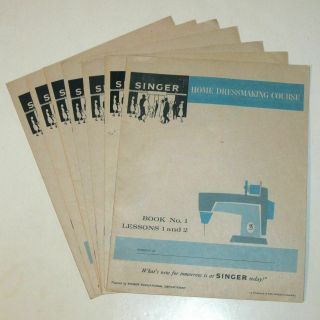 Vintage 1965 Singer Home Dressmaking Course Complete Set Of 7 Books (8 Lessons)
