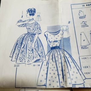 Vintage Mail Order Iris Lane Clotilde Dress Sewing Pattern 3121 Size 16 Bust 36