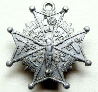 PASSION OF CHRIST & OUR LADY OF LIESSE - ANTIQUE CROSS MEDAL PENDANT 2
