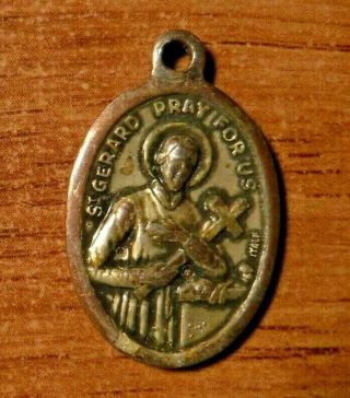 Vintage Saint Gerard,  Our Lady Of Perpetual Help Catholic Medal 2