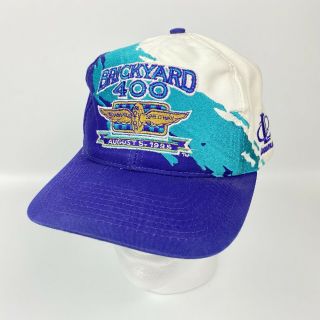 Logo Athletic Inaugural Brickyard 400 (1995) Paint Brush Snapback Hat Vintage