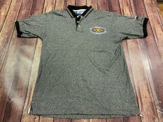 Vtg Bowl Xxx Men’s Gray/black Nfl Football Polo Shirt - Reebok - Large