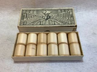 Dragon Vintage Spool Cotton Thread Spools - Full Box