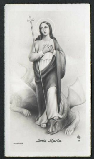 Holy Card Antique De Santa Marta Estampa Andachtsbild Santino Image Pieuse