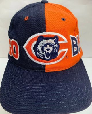 Vtg 80s Chicago Bears Snapback Hat American Needle Blockhead Wool Blue Nfl