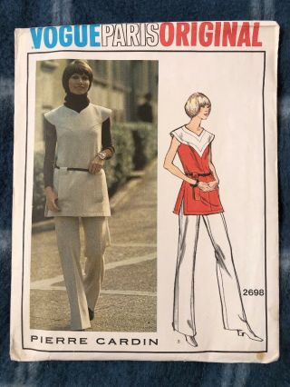 Vintage Vogue Paris Pierre Cardin Sewing Pattern 2698 Tunic & Pants