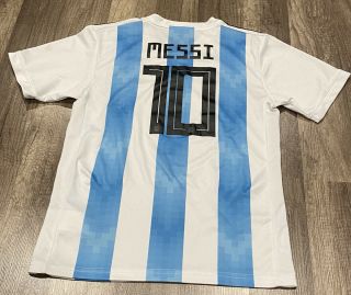 Vintage Adidas Climalite Afa Argentina National Team Lionel Messi Soccer Jersey