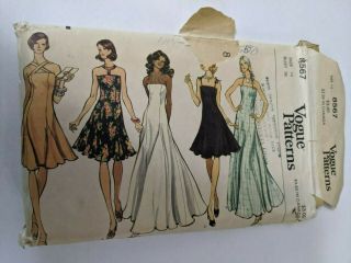 Vintage Vogue Pattern 8567 Evening Dress Size 14 Bust 36