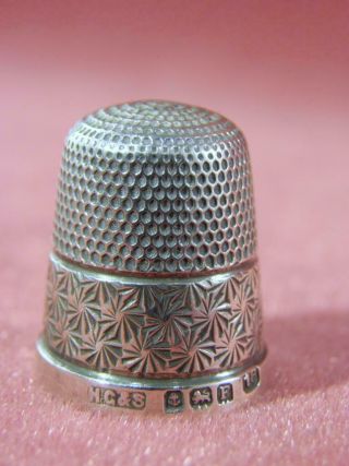 Antique Silver Thimble Henry Griffith & Sons The Spa Size 18 Birmingham 1930
