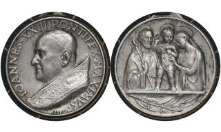 Vintage Medal Pope St John Xxiii Silvertone By Pagan Token