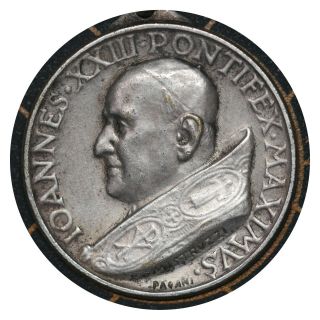 Vintage Medal Pope St John XXIII Silvertone by Pagan Token 2