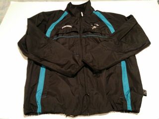 Nhl Ccm San Jose Sharks Windbreaker Jacket Full Zip Large