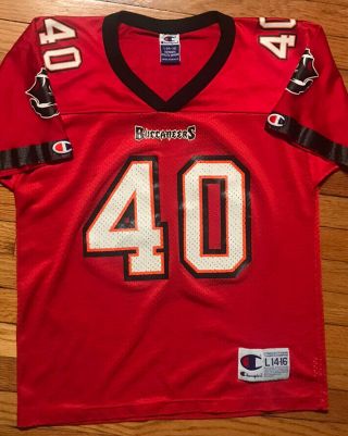 Vintage Jersey Tampa Bay Buccaneers Mike Alstott Youth Large 14 - 16 By Champion