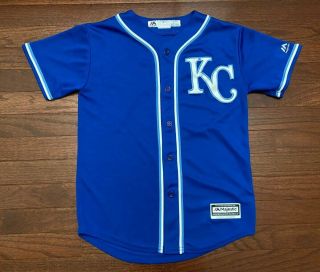 Kids Kansas City Royals Jersey Youth Medium Alex Gordon Blue Majestic Baseball