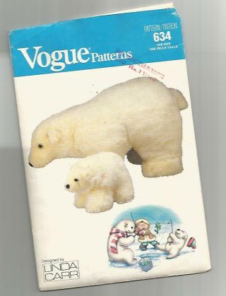 Vogue Polar Bears Designed By Linda Carr Lg 14 " X 26 " Sm 7 " X 10 " ©1987 Scarce