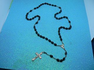 A Vintage Black Cocoa Bead Roman Catholic Holy Rosary