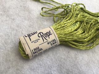 Vintage Hemingway Silks Texto Rope Needlework Thread 8 Skeins Celery Green Nos