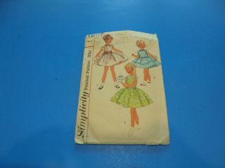 Vtg 50s Simplicity Sewing Pattern 1897 Girls Dress W/petal Collar & Slip Size 4