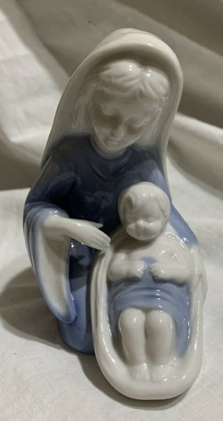Vintage Porcelain Mother Mary Baby Jesus Angels Figurines Japan 2