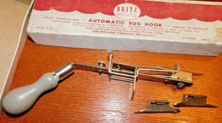 Vintage Dritz Rug Hook Tool Self Threading With Box & Instructions K163