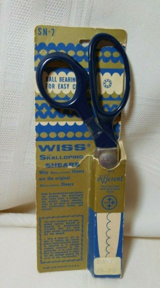 Vintage Wiss Skalloping Pinking Shears Sn - 7 Made In U.  S.  A.