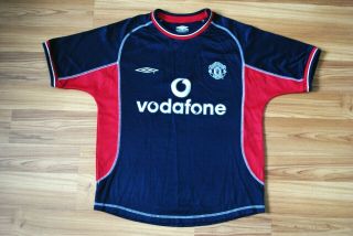 Manchester United 2000/2001 Third Football Shirt Jersey Vintage Umbro Sz Young