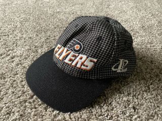 Vtg Philadelphia Flyers Logo Athletics Velcro Snap Button Back Hat 90s