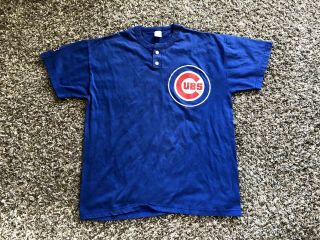 Vintage Russell Athletic Chicago Cubs Blue T - Shirt Size Large