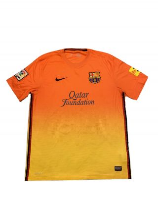 Nike Fc Barcelona Jersey Shirt 100 Authentic 2012/2013 Away La Liga Sz L Messi
