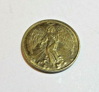 Vintage Religious Guardian Angel With Halo Coin/token/medallion