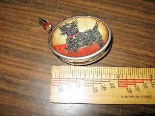 Vintage Retracting Seamstress Sewing Tape Measure West Germany - Scottie Dog 40 "