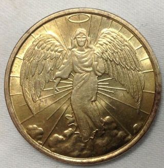 Vintage Religious/good Luck Gold Angel Coin Double Sided Metal